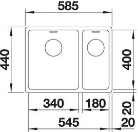 BLANCO ANDANO 340/180-IF INOX Saten polirano